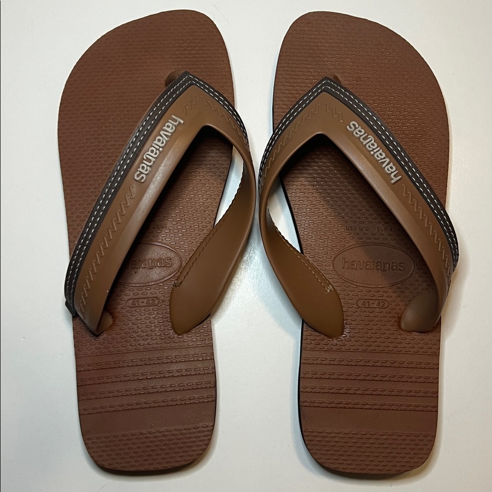 Havaianas Brown Flip Flops Sz 41/42 Unisex Men 9-10 Women 11-12 Casual Sandals